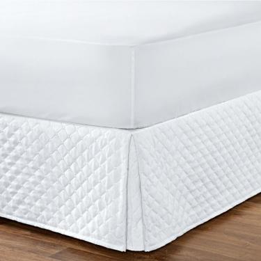 Imagem de Saia Box Solteiro Matelada 01 Peça - Branco