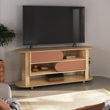 Imagem de Rack Para Tv Até 70 Polegadas 2 Portas De Correr 150 Cm Universo Naturale-terracota