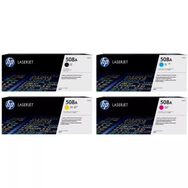 Imagem de Kit Hp 4 Toner Original Hp 508a Laserjet Cf360a Cf361a Cf362a Cf363a P-m-c-a