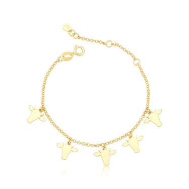 Imagem de Pulseira Cabeças De Boi Infantil Revestida Em Ouro