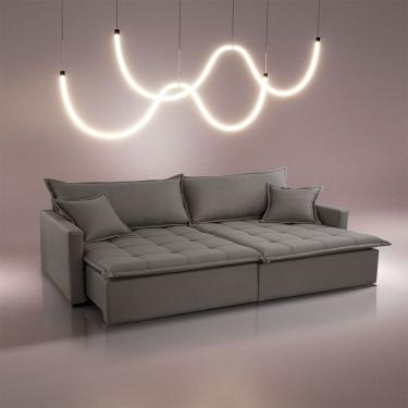 Imagem de Sofá Cama Flora 02 Módulos De 100cm Br 15cm Meu Sofá Online A231 Linho Cinza Escuro