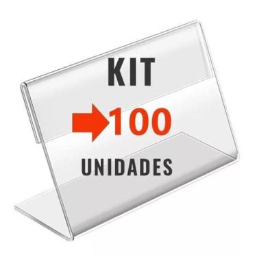 Imagem de Kit 100 Suporte Para Etiqueta Preço Gondola Mercado Acrílico - LRP