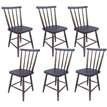 Imagem de Jogo 6 cadeiras de jantar colonial brisa em madeira - SCHOLL, IMBUIA