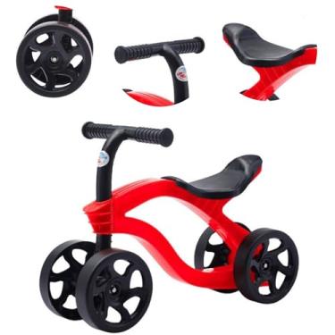 Imagem de Bicicleta de Equilíbrio Infantil Sem Pedal com 4 Rodas – Para Crianças a Partir de 1 Ano – Estrutura Leve e Resistente, Assento Anatômico, Rodas Silenciosas – Cor Vermelha