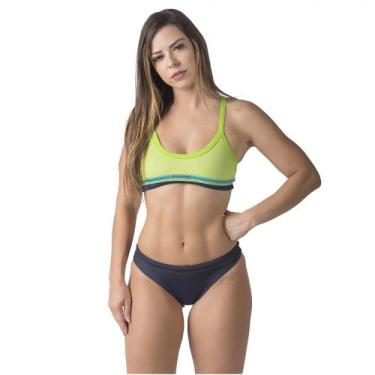 Imagem de Sunkini pro line verde e azul marinho kauna swim, P