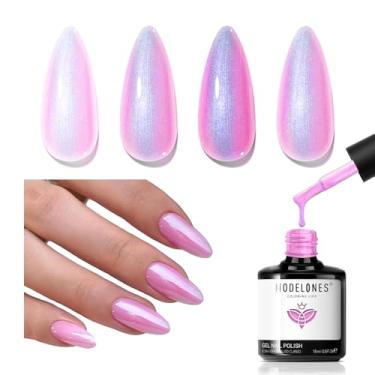 Imagem de modelones Esmalte Em Gel Perolado Chorme, 15 Ml, Brilho Pastel, Roxo, Pervinca, Desenho De Sereia, Glitter Iridescente, Efeito Concha, Fio, Faça Você Mesmo, Presente Manicure