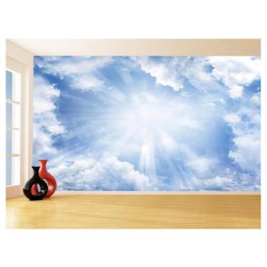 Imagem de Papel De Parede 3D Paisagem Céu Azul Nuvens 3,5M Nsk111 - Você Decora