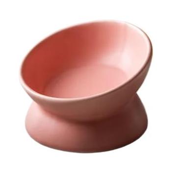 Imagem de Comedouro para Gatos de Cerâmica Elevado Ergonômico (Comedouro Rosa)