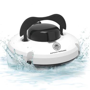 Imagem de SUNTOUCH TREASURES Robô Aspirador De Pó Sem Fio Para Piscinas Acima Do Solo - Natação Automático Com 2 Motores, Aspiradores Potentes, Limpadores Recarregáveis Enterradas Até 46 Metros Quadrados.