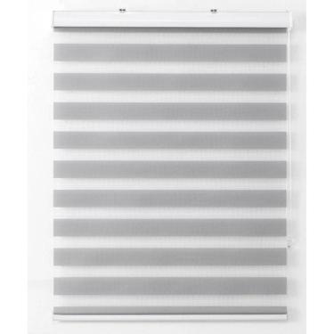 Imagem de Persiana Rolo Duplo Zebra Com Bandô Cinza 140 cm (Largura) x 160 cm (Altura) Cortina Double Vision