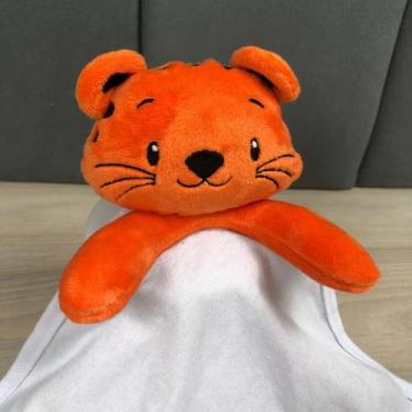 Imagem de Naninha bebê bichinhos com prendedor de chupeta - Bia Melancia, Tigre