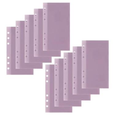 Imagem de Bolsos para fichário A6 sem zíper, azul Koqye 10 peças de envelopes de plástico sem zipless, dois bolsos envelopes de dinheiro foscos, bolsa de dinheiro para orçamento, enchimento de dinheiro (roxo-2