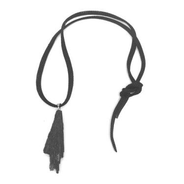 Imagem de Colar Cianita Negra Vassoura Bruxa Natural Bruta 5cm - Casa Neilomar