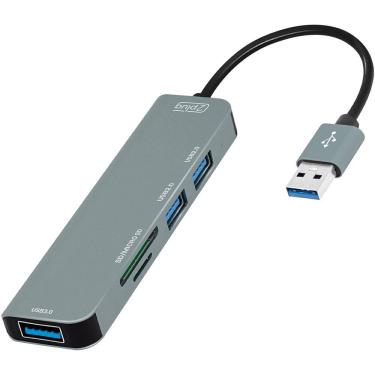 Imagem de Hub com2 portas USB 2.0+1 porta USB 3.0+leitor paraUSB 3. 2Plug