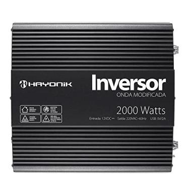 Imagem de Inversor de Onda Modificada 2000W 12VDC/220V USB Hayonik - 00067213