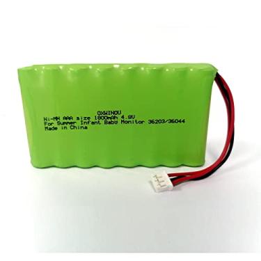 Imagem de OXWINOU Bateria de substituição 4,8V 1800mAh Ni-MH AAA 1600mAh 4,8V 36044-10 para monitor Summer Pure HD de 4,5 polegadas 36203 36203-2, Baby Pixel Zoom HD 5,0 polegadas 36044 (1 pacote)