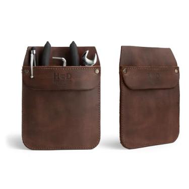 Imagem de Oculta e bebida, organizador de bolso de trabalho de couro durável para ferramentas/canetas, bolso traseiro de jeans, ferramentas de trabalho de , itens essenciais de escritório e trabalho feitos à mão Inclui garantia de 101 anos: marrom