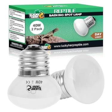 Imagem de LUCKY HERP Pacote Com 2 Lâmpadas De Calor 40 W - Holofote Luz Natural Para Répteis, Anfíbios, Camaleões, Cobras, Lagartos E Tartarugas