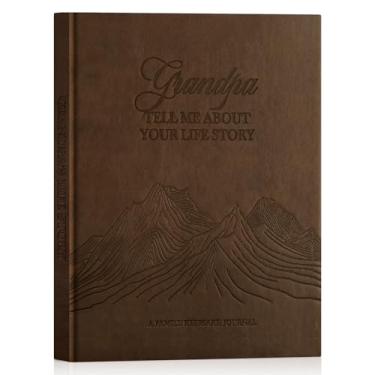Imagem de Lanpn DiáRio de HistóRias da Vida Do Vovô Com 270+ Perguntas, Caderno Guiado de Couro para Avô, Livro de LembrançA de MemóRia, Presente para Vovó, Dia das MãEs de AniversáRio Natal, Marrom