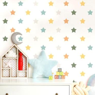 Imagem de Kit Adesivo Colorido Infantil Lavável Seguro Fácil Aplicação Ideal Para Quarto Criança Bebê Decoração Sofisticada