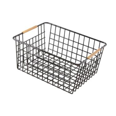 Imagem de IEUDNS Cesta de armazenamento de, organizador de brinquedos, multifuncional, versátil, conveniente, lanches, com alça para despensa, cozinha, Preto 36cmx25cmx16cm