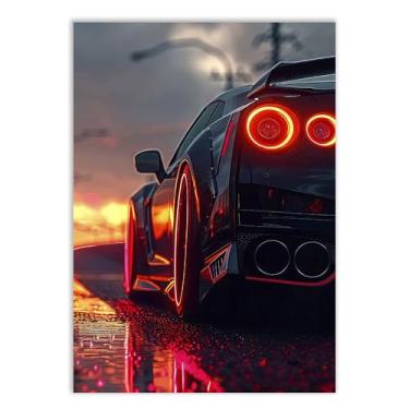 Imagem de Placa Decorativa Carro Esportivo Japonês Angulo Lanterna Decoração Poster Quarto Sala