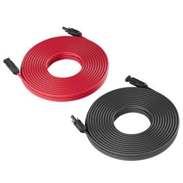 Imagem de Ansxiy Cabo de extensão de painel solar 10AWG com conectores impermeáveis fêmeas e machos, cabo fotovoltaico fotovoltaico PV para sistemas fotovoltaicos de barco doméstico RV (10 AWG)