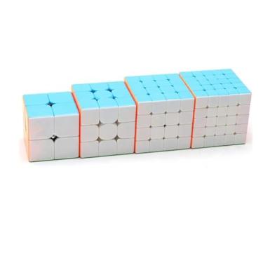 Imagem de CuberSpeed Speed Cube Pack stickerless Speedcubing Set with 2X2, 3X3, 4X4 & 5X5 Magic Cube - Stickerless, Bright Cube Set