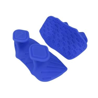 Imagem de simhoa 2x Pegas de Levantamento de Peso Proteção de Mão Sem Dedos para Homens Mulheres Pegas de Ginástica Ergonômicas Almofadas de Silicone para Calistenia, Azul