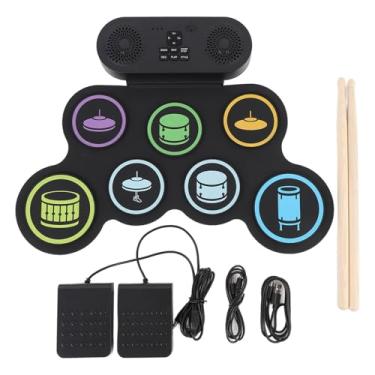 Imagem de Bateria Elétrica Pad Dual Stereo Speaker Bluetooth MIDI Conexão 3.5mm Jack Recarregável Roll Up Drum Kit