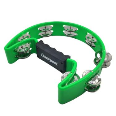 Imagem de Pandeiro Meia Lua com 16 pares de platinelas em inox Cor: Verde