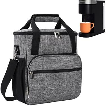 Imagem de Bolsa de transporte para cafeteira Keurig K-Slim/K-Express/K-Iced/Ninja PB041ST/Ninja PB051, estojo de transporte resistente à água para viagens, cinza