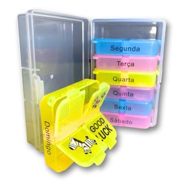 Imagem de Porta Comprimidos Semanal, Organizador De Remédios Com 7 Estojos Diários Removíveis, 4 Divisões Por Dia, Caixa De Pílulas Portátil Com 28 Compartimentos.