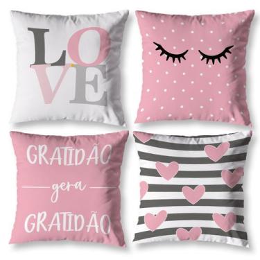 Imagem de Kit 4 Capas Almofada 40cm X 40cm Decorativa Infantil Kids Digital Sem 