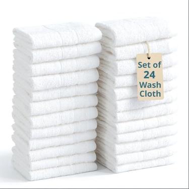 Imagem de Casa Platino Toalhas de banho 100% algodão pacote com 24 - Toalhas de rosto de qualidade de spa e salão - panos de lavagem fiados, macios e absorventes para o corpo, beleza, casa, academia - toalhas