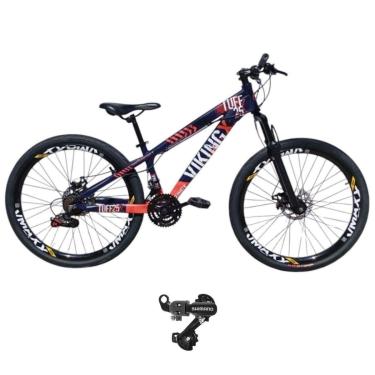 Imagem de Bicicleta 26 VikingX T25 24v Cambio Shimano Freeride Traseiro Pneu Aro 26 Balão Preto-Unissex