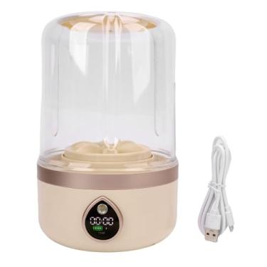 Imagem de Asixxsix Máquina de lavar roupa íntima, máquina de lavar portátil com limpeza profunda, 2 velocidades ajustáveis, máquina de lavar roupas pequenas com USB e display de tempo para meias