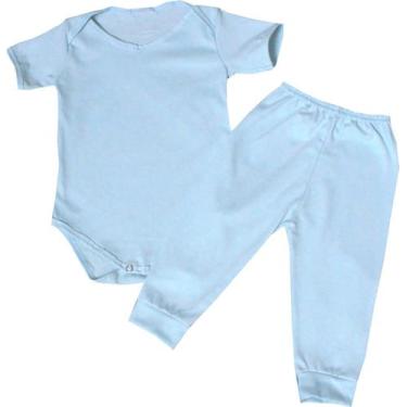 Imagem de Kit Roupa De Bebe 2 Peças Body Manga Curta E Mijão Algodão - Del Franc