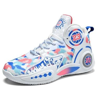 Imagem de Novetra Tênis de basquete masculino de cano alto com design camuflado antiderrapante e respirável, botas esportivas de basquete(Green,41 BR)