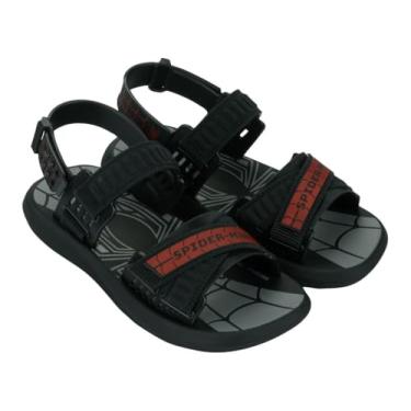 Imagem de Sandália Infantil Menino Homem-Aranha Force Conforto e Aventura Grendene Kids Preto ou Azul (Preto, BR, Criança de 9 a 12 anos, Numérico, 34)