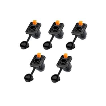 Imagem de 5 un Conector Ethercon Rj45 Keystone Ip65 Rede Fêmea Duplo Painel de Led Emenda Tomada Rack - PRETO