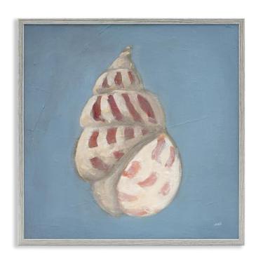 Imagem de Stupell Industries Design de arte giclée emoldurado cinza concha de caubói marinho macio por Julia Purinton, 12 x 12