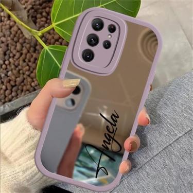 Imagem de Capa para Samsung Galaxy S22 Ultra S 24 S20 S24 Note 20 S23 FE S21 Plus Silicone macio espelho capa à prova de choque, roxo, 689, Samsung Note20 Ultra