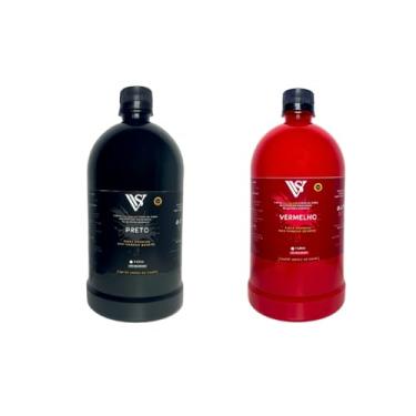 Imagem de Kit 2 Tintas de Pincel Quadro Branco Lousa Board Master WBMA VBM Rende Até 200 Recargas - Não Mancha o Quadro 1L Litro (PRETO-VERMELHO)