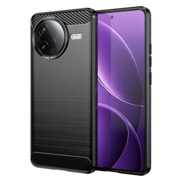 Imagem de GTBDEKI Capa para Xiaomi Poco F7 Pro, Capas Redmi K80, Fibra de Carbono à Prova de Choque Slim Silicone Resistente TPU Macio Capa Traseira para Xiaomi Poco F7 Pro Preta