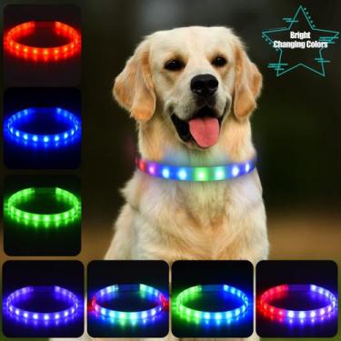 Imagem de Coleira LED para cães Coleira de segurança recarregável Honiha Light U