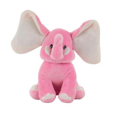 Imagem de Elefante Rosa Orelhas Grandes 26cm Pelúcia Decoração e Presente - Fofy