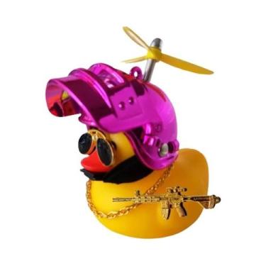 Imagem de Capacete De Pato De Borracha Amarelo Para Decoração De Interior De Car