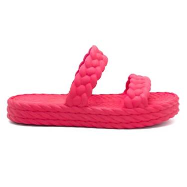Imagem de Chinelo Papete Feminino com duas tiras trança - tipo Sandalia (Rosa, BR, Adulto, Numérico, 37)