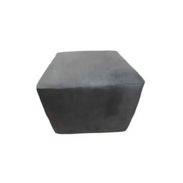 Imagem de Puff Decorativo Pequeno 25x29cm Assento Suede com Base de Madeira para Sala e Quarto (Preto)